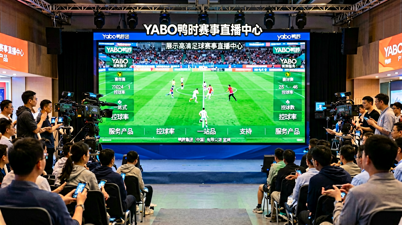 YABO鸭脖实时赛事直播中心界面，展示高清足球比赛直播画面